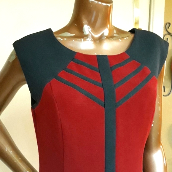 Pink Martini Merlot Red/Black Contrast Dress - Picture 2 of 4